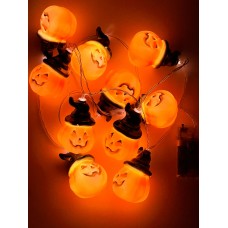 PİLLİ 2 METRE GÜNIŞIĞI IŞIK HALLOWEN CADILAR BAYRAMI KABAK ADAM  DEKOR LED IŞIK